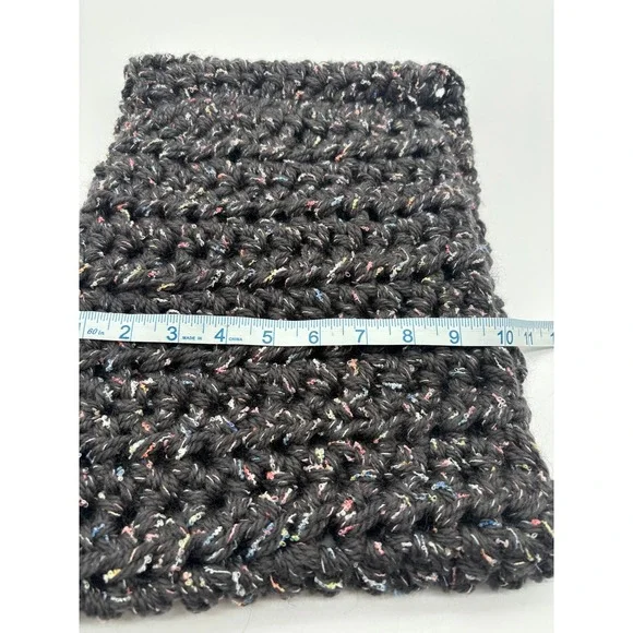 Chunky‎ Knit Infinity Scarf Charcoal Speckled Textured Warm Winter Accessory - Picture 3 of 5